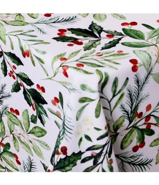 Mistletoe & Holly Xmas 180 x 180 Tablecloth 